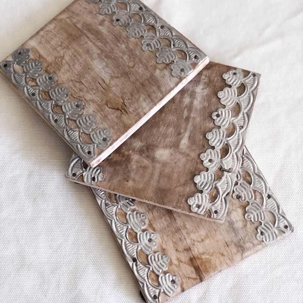 Antique farmhouse coasters (set of 3)